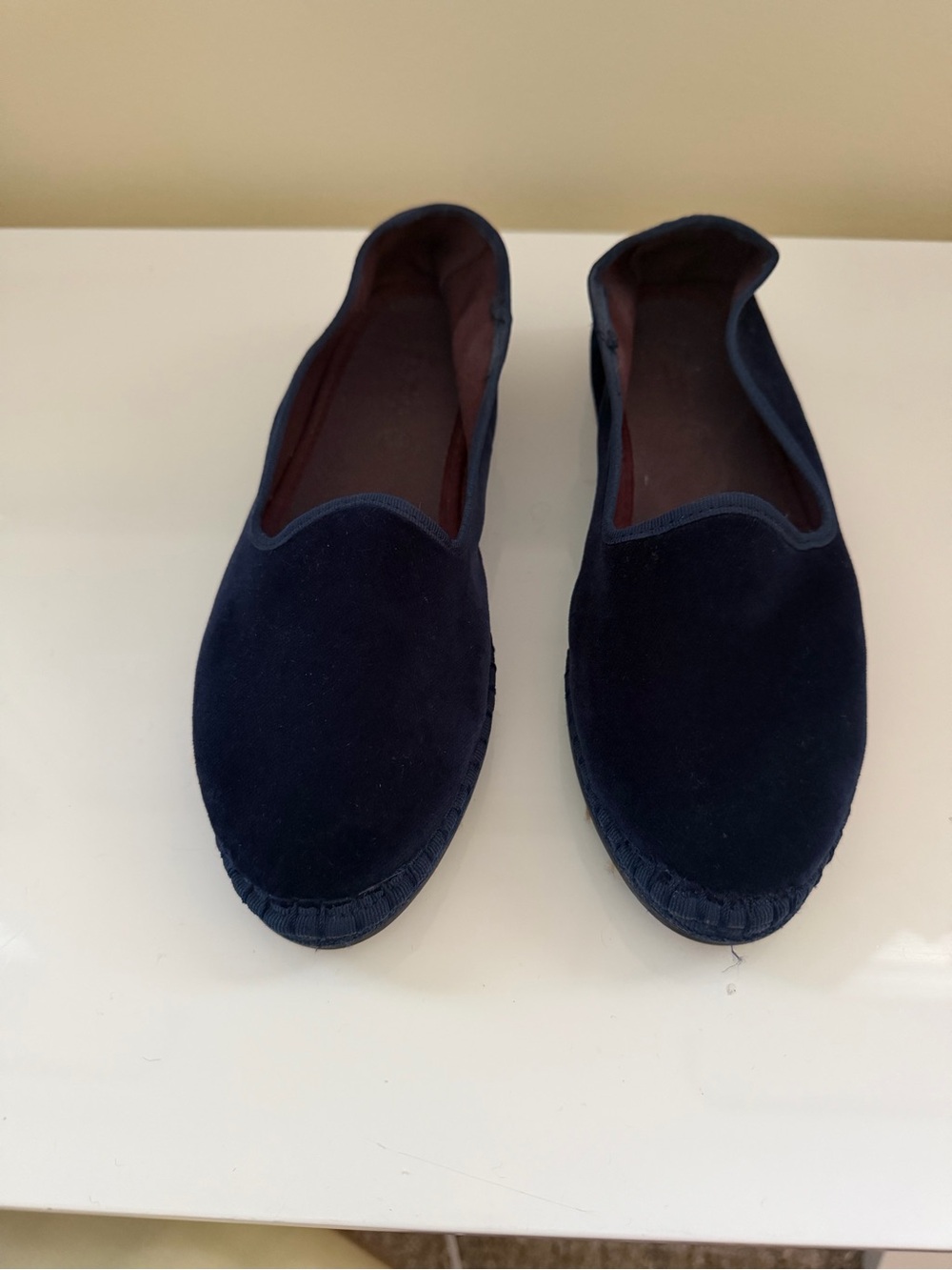 Navy Suede Slip-On Loafers